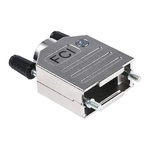 Amphenol ICC 8655MH Series Die Cast Zinc D Sub Backshell, 9 Way, Strain Relief