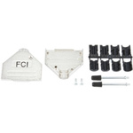 Amphenol ICC 8655MH Series Die Cast Zinc D Sub Backshell, 25 Way, Strain Relief