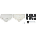 Amphenol ICC 8655MH Series Die Cast Zinc D Sub Backshell, 37 Way, Strain Relief