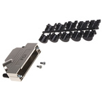 Amphenol ICC 8655MHR Series Die Cast Zinc Angled D Sub Backshell, 50 Way, Strain Relief
