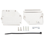 Amphenol ICC 863093C Series Thermoplastic Angled, Straight D Sub Backshell, 50 Way, Strain Relief