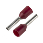 JST, FTR Insulated Crimp Bootlace Ferrule, 8mm Pin Length, 1.4mm Pin Diameter, 1mm² Wire Size, Red
