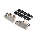 Amphenol ICC 8655MHR Series Die Cast Zinc Angled D Sub Backshell, 50 Way, Strain Relief
