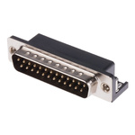 RS PRO 25 Way Right Angle Through Hole D-sub Connector Plug, 2.77mm Pitch, with 4-40 UNC, Threaded Insert