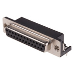 RS PRO 25 Way Right Angle Through Hole D-sub Connector Socket, 2.77mm Pitch, with 4-40 UNC, Threaded Insert