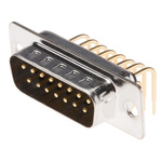 RS PRO 15 Way Right Angle Through Hole D-sub Connector Plug, 2.77mm Pitch