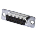 RS PRO 15 Way Panel Mount D-sub Connector Socket, 2.77mm Pitch