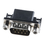 RS PRO 9 Way Right Angle Through Hole D-sub Connector Plug, 2.77mm Pitch, with 4-40 UNC Screwlocks