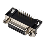 RS PRO 15 Way Right Angle Through Hole D-sub Connector Socket, 2.77mm Pitch, with 4-40 UNC Screwlocks