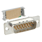 3M 8200 15 Way Right Angle Cable Mount D-sub Connector Plug, 2.76mm Pitch