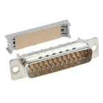 3M 8200 25 Way Right Angle Cable Mount D-sub Connector Plug, 2.76mm Pitch