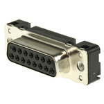 Harting 15 Way Through Hole D-sub Connector Socket, 2.74mm Pitch, with M3 Threaded Inserts