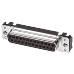 HARTING D-Sub Standard 25 Way Through Hole D-sub Connector Socket, 2.76mm Pitch, with M3 Threaded Inserts
