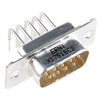 Provertha TMC 9 Way Right Angle Through Hole D-sub Connector Plug, 2.54mm Pitch