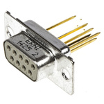 Provertha 9 Way Through Hole D-sub Connector Socket, 2.75mm Pitch