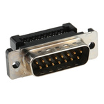 TE Connectivity Amplimite HDF-20 15 Way Right Angle Cable Mount D-sub Connector Plug, 2.76mm Pitch