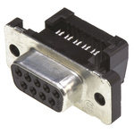 TE Connectivity Amplimite HDF-20 9 Way Right Angle Cable Mount D-sub Connector Socket, 2.77mm Pitch