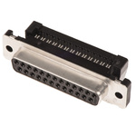 TE Connectivity Amplimite HDF-20 25 Way Right Angle Cable Mount D-sub Connector Socket, 2.77mm Pitch