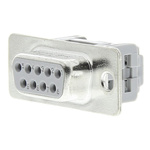 HARTING 9 Way Right Angle Cable Mount D-sub Connector Socket, 1.27mm Pitch
