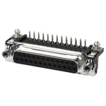 TE Connectivity Amplimite HD-20 25 Way Right Angle Through Hole D-sub Connector Socket, 2.75mm Pitch, with 4-40 UNC