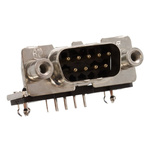 TE Connectivity Amplimite HD-20 9 Way Right Angle Through Hole D-sub Connector Plug, 2.74mm Pitch
