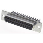 TE Connectivity Amplimite HDE-20 25 Way Cable Mount D-sub Connector Socket, 2.76mm Pitch