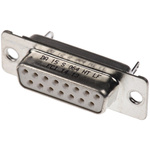Amphenol FCI 15 Way Panel Mount D-sub Connector Socket, 2.74mm Pitch