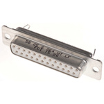 Amphenol FCI 25 Way Panel Mount D-sub Connector Socket, 2.76mm Pitch