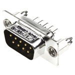 Amphenol L717SD 9 Way Panel Mount D-sub Connector Plug, 2.74mm Pitch, with 4-40 UNC, Threaded Insert