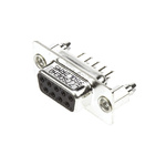 Amphenol L77SD 9 Way Panel Mount D-sub Connector Socket, 2.74mm Pitch, with 4-40 UNC, Threaded Insert