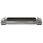 TE Connectivity Amplimite .050 III 68 Way Through Hole D-sub Connector Socket, 2.54mm Pitch, with Rails and Latchblocks