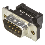 TE Connectivity Amplimite HDF-20 9 Way Right Angle Cable Mount D-sub Connector Plug, 2.76mm Pitch