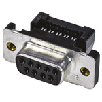 TE Connectivity Amplimite HDF-20 9 Way Right Angle Cable Mount D-sub Connector Socket, 2.76mm Pitch