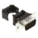 Amphenol DFR 9 Way Right Angle Cable Mount D-sub Connector Plug, 2.74mm Pitch