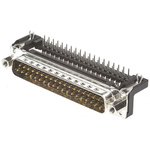 Harting 37 Way Right Angle Through Hole D-sub Connector Plug, 2.76mm Pitch, with 4-40 UNC Female Screwlocks, Boardlocks