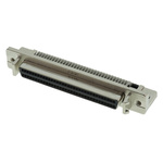TE Connectivity Amplimite .050 III 68 Way Right Angle Through Hole D-sub Connector Socket, 2.54mm Pitch, with