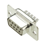 TE Connectivity Amplimite HD-20 9 Way Panel Mount D-sub Connector Socket, 2.74mm Pitch