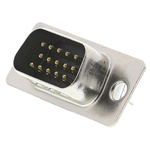 Amphenol ICC 15 Way Panel Mount D-sub Connector Plug, 2.29mm Pitch