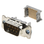 3M 8200 9 Way Right Angle Cable Mount D-sub Connector Plug, 1.27mm Pitch