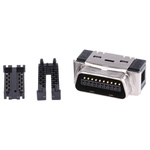 3M 101 20 Way Cable Mount D-sub Connector Plug, 1.27mm Pitch