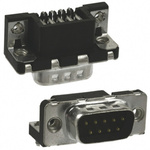 Amphenol ICC Delta D 9 Way Right Angle Through Hole D-sub Connector Plug, 2.74mm Pitch, with M3 Inserts