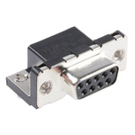 Amphenol ICC Delta D 9 Way Right Angle Through Hole D-sub Connector Socket, 2.74mm Pitch, with M3 Inserts