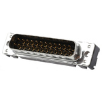 Harting 25 Way Through Hole D-sub Connector Plug, 2.76mm Pitch, with M3 Threaded Inserts