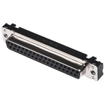Harting 37 Way Through Hole D-sub Connector Socket, 2.76mm Pitch, with M3 Threaded Inserts