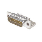 Provertha TMC 15 Way Right Angle Through Hole D-sub Connector Plug, 2.84mm Pitch, with Guide Frame