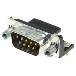 TE Connectivity Amplimite HD-20 9 Way Right Angle Through Hole D-sub Connector Plug, 2.74mm Pitch, with 4-40 UNC Female