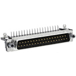 TE Connectivity Amplimite HD-20 37 Way Right Angle Through Hole D-sub Connector Plug, 2.75mm Pitch, with 4-40 UNC