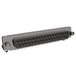 TE Connectivity Amplimite HD-20 37 Way Right Angle Through Hole D-sub Connector Socket, 2.75mm Pitch, with 4-40 UNC