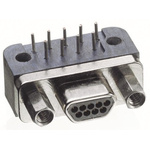 Glenair MWDM 15 Way Right Angle Through Hole D-sub Connector Plug, 2.54mm Pitch