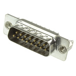 Amphenol L717DS 15 Way Through Hole D-sub Connector Plug, 2.77mm Pitch, with 4-40 UNC, Threaded Insert